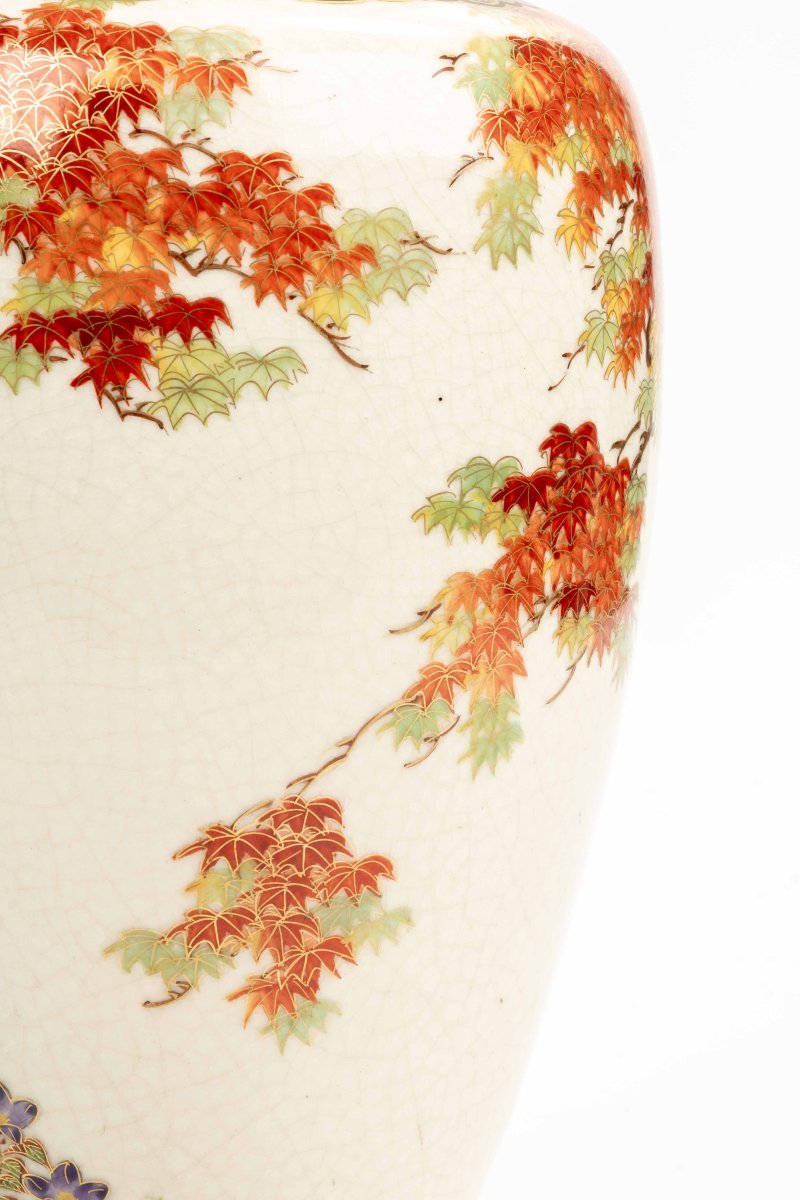 A Large Satsuma Vase Decorated With A Maple Tree-photo-1