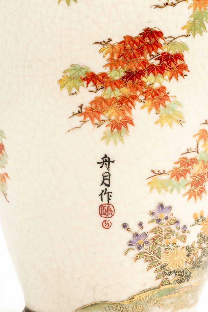A Large Satsuma Vase Decorated With A Maple Tree-photo-2