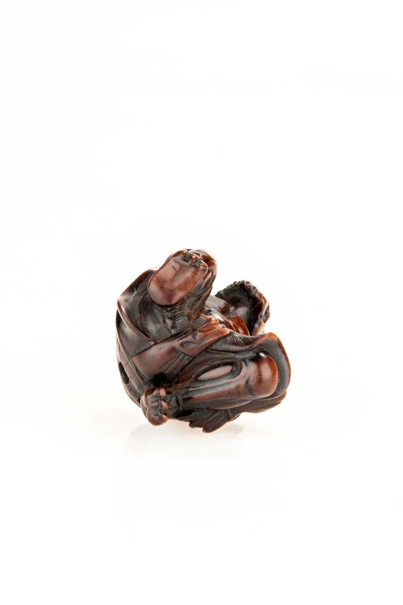 A Boxwood Netsuke Depicting An Oni And The Setsubun Festival-photo-4