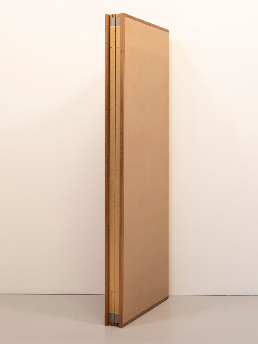 A Six-panel Screen Depicting A Pair Of Deer In A Winter Landscape-photo-6