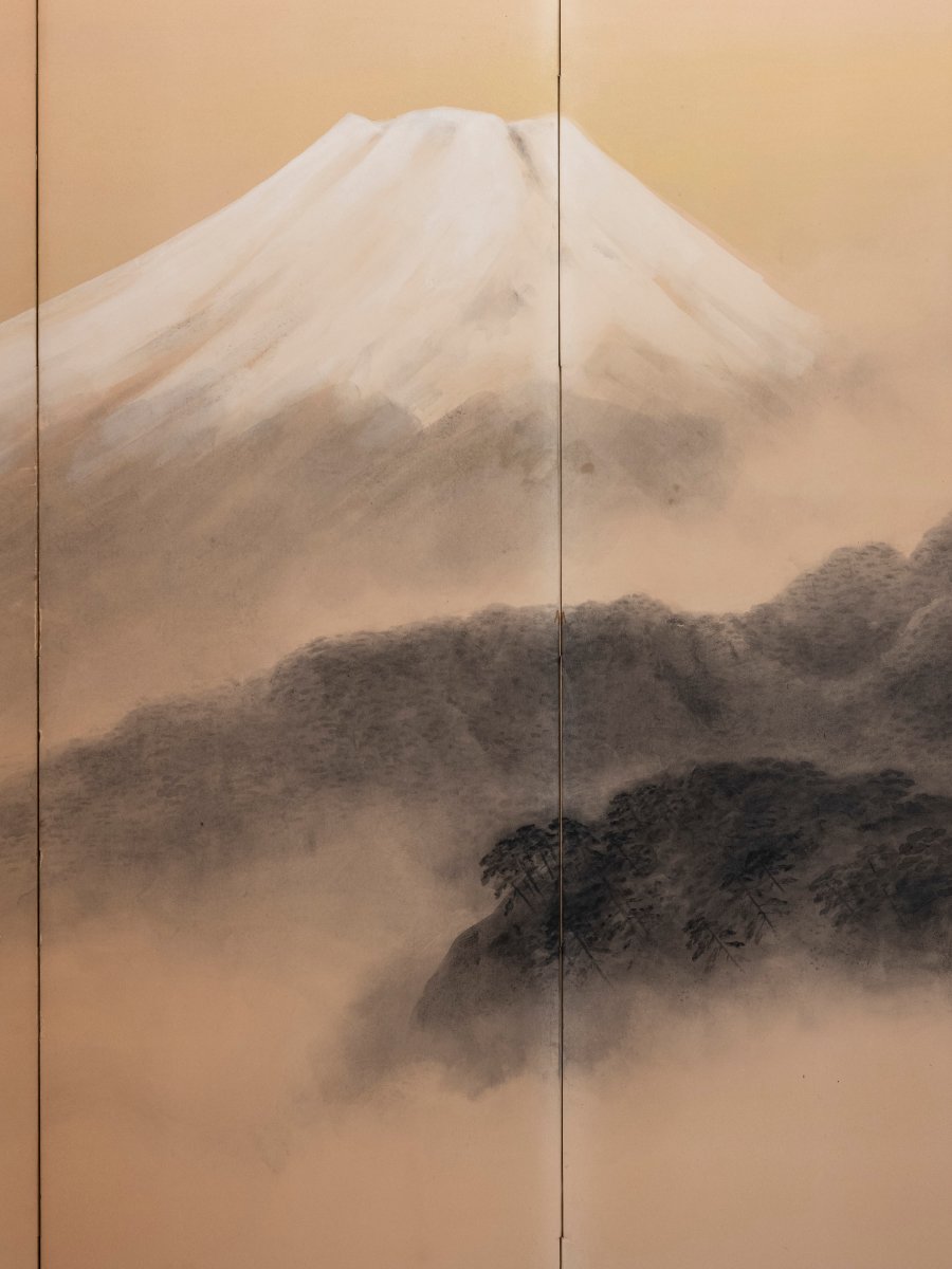 A Six-panel Paper Folding Screen Of Mount Fuji Shrouded In Mist-photo-4
