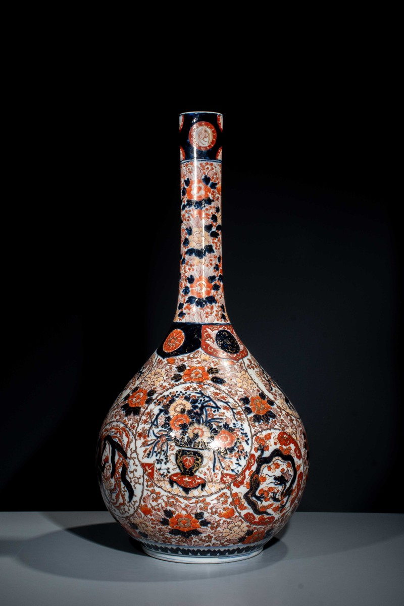 A Large Imari Vase With Dragon, Phoenix, And Flowers