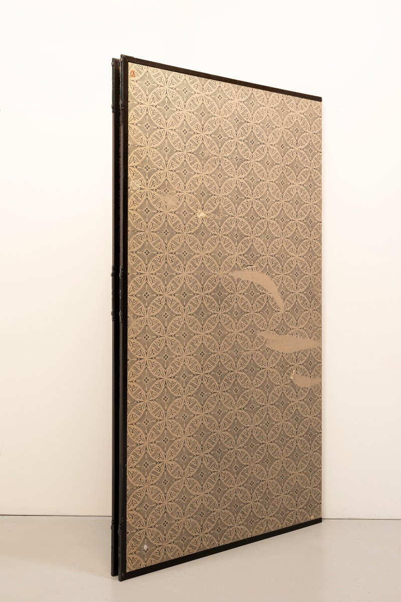 A Two-panel Folding Screen With Bamboo Plants On Gold Leaf-photo-6