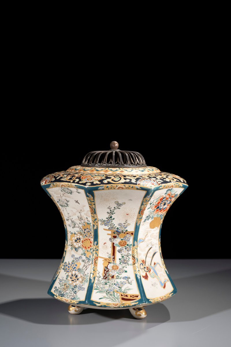 Grand kōro Satsuma octogonal en forme de lanterne-photo-4