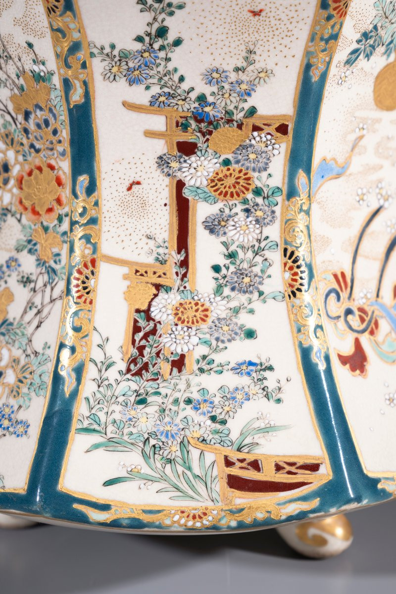 Grand kōro Satsuma octogonal en forme de lanterne-photo-5