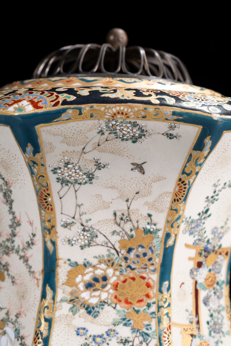 Grand kōro Satsuma octogonal en forme de lanterne-photo-6