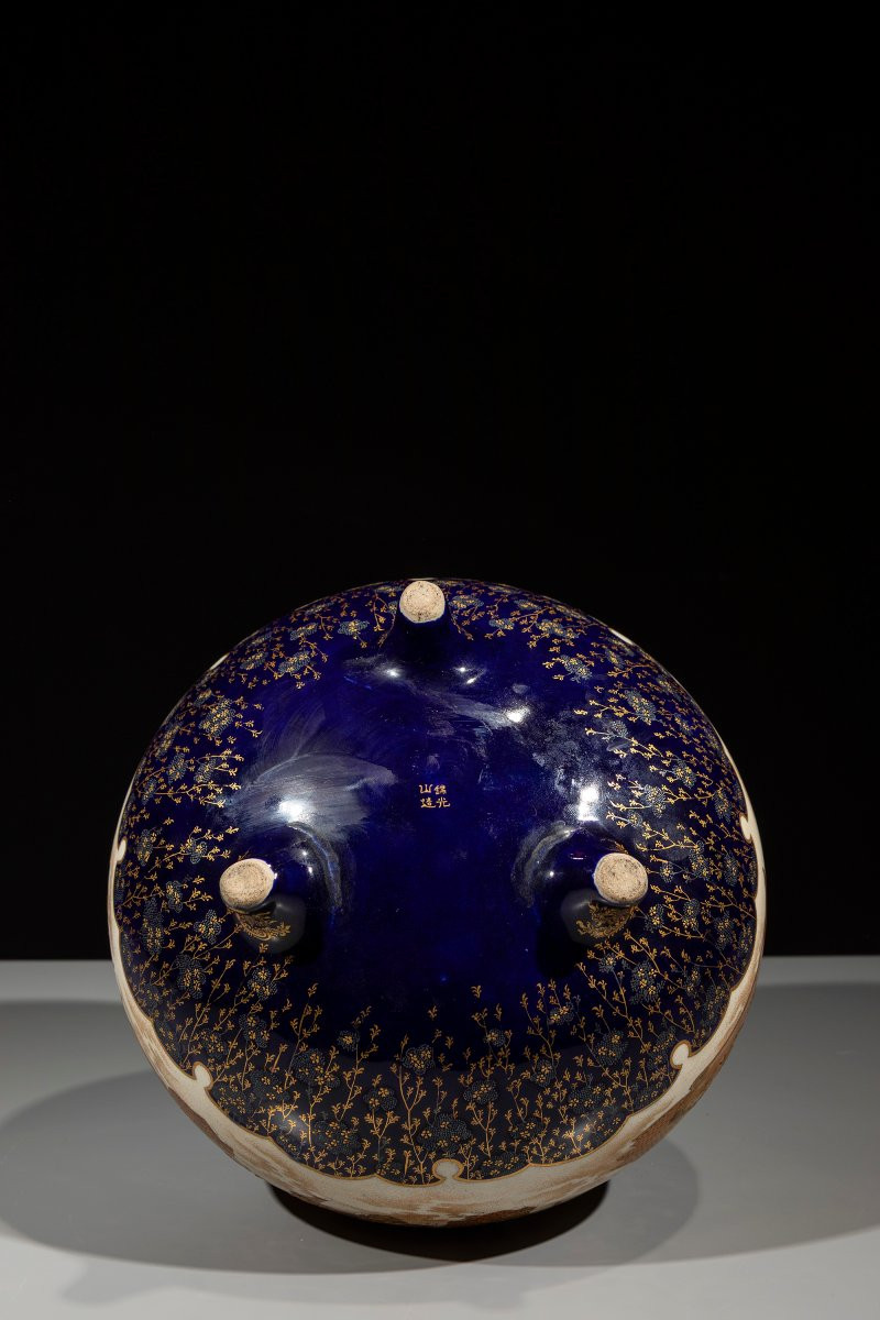 Grand vase Satsuma avec scènes de samouraïs, signé Kinkozan-photo-8