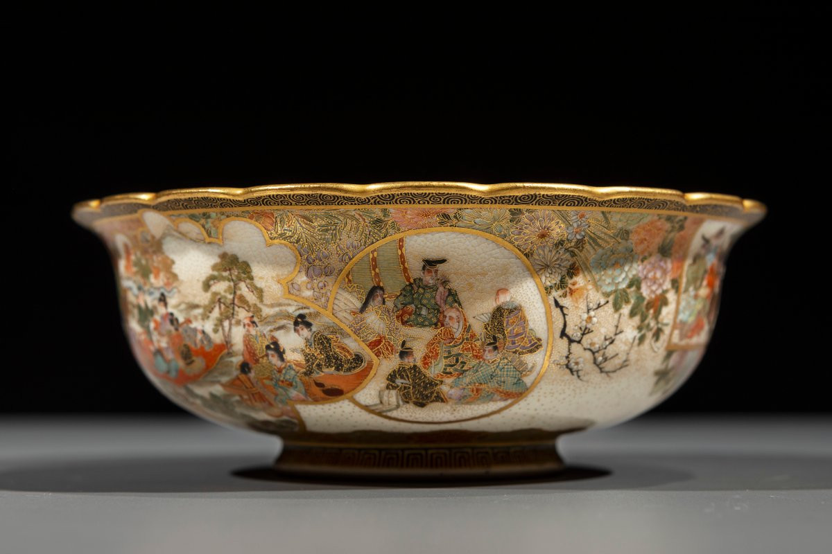 A Satsuma Bowl With Phoenixes And Rich Floral Decoration, Signed Kaizan-photo-4