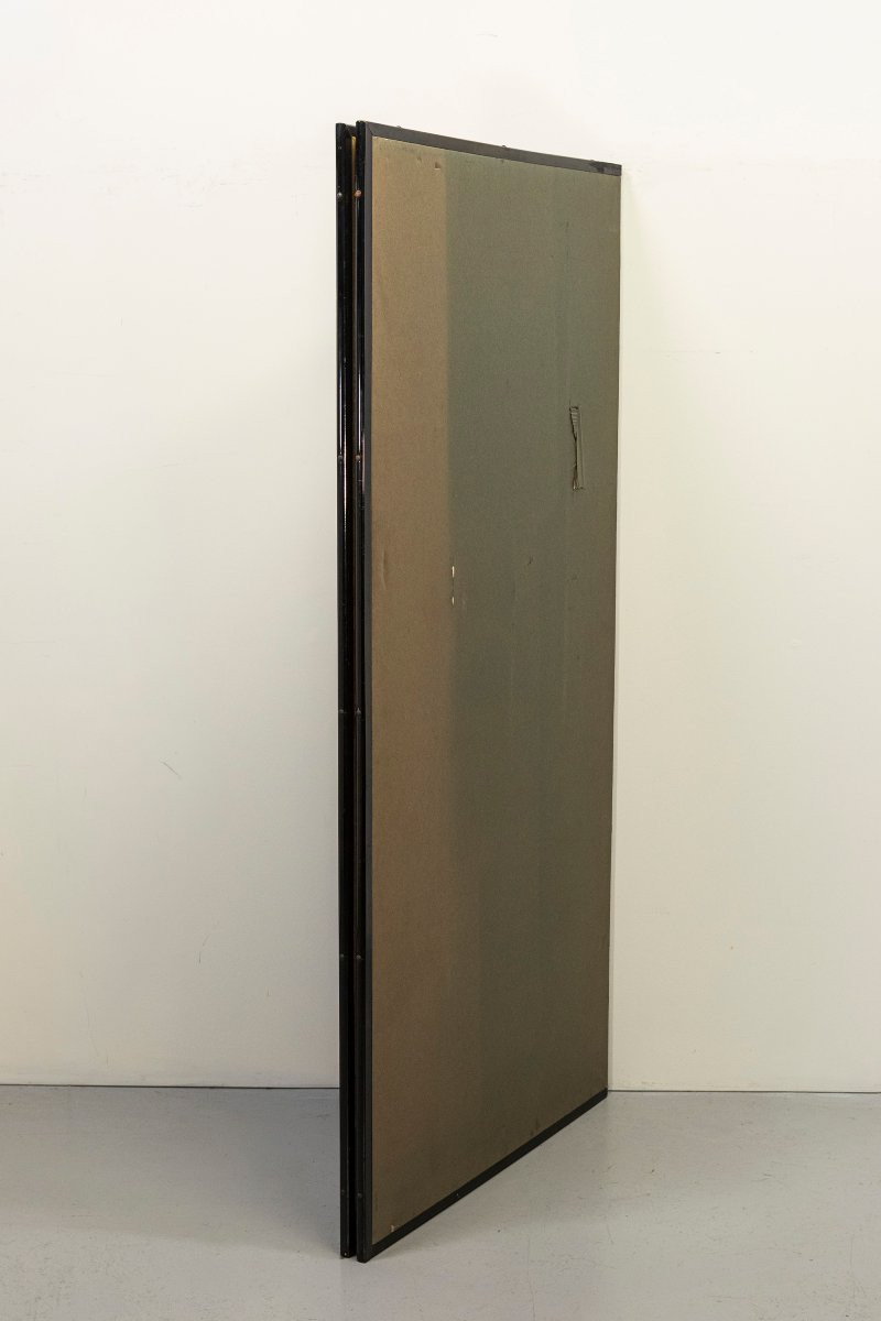 A Two-panel Folding Screen Painted On Gold Silk Depicting A Rooster And A Hen-photo-3