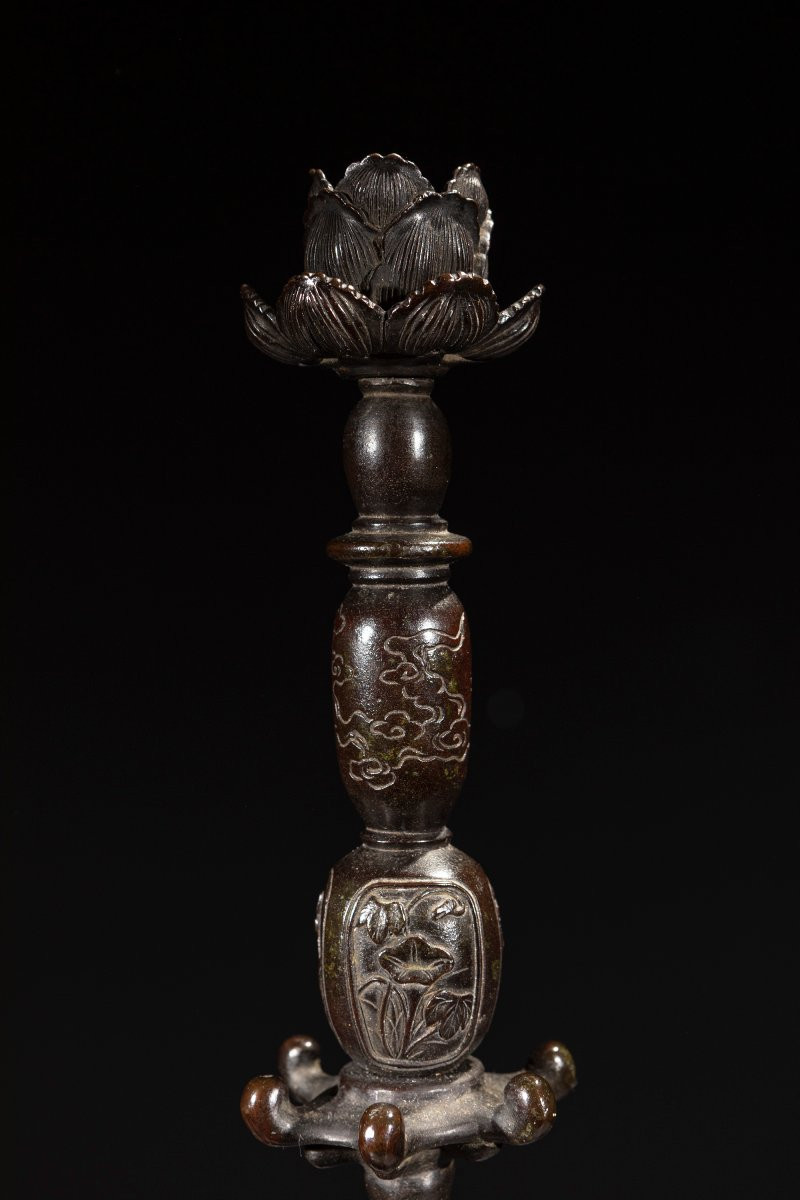 Grande sculpture japonaise en bronze représentant Bishamonten-photo-7