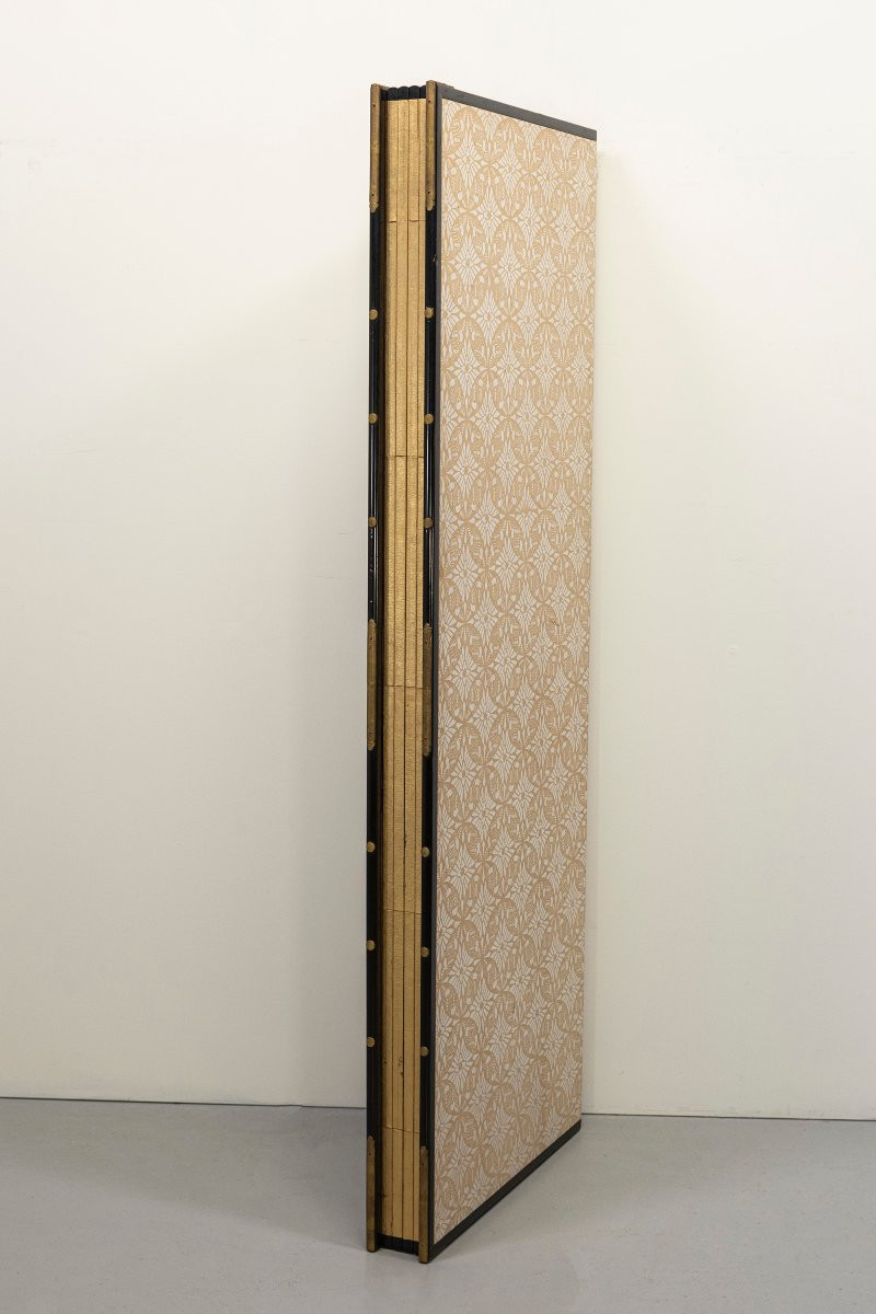 A Six-panel Folding Screen With A Mountainous Landscape In Sumi-e Ink-photo-3