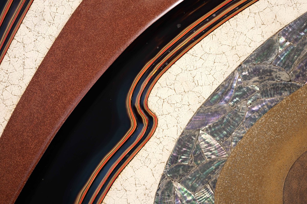 Two-panel ‘hohoe’ Screen Depicting A Large Wave, Signed By Gyokuhō Saku -photo-1