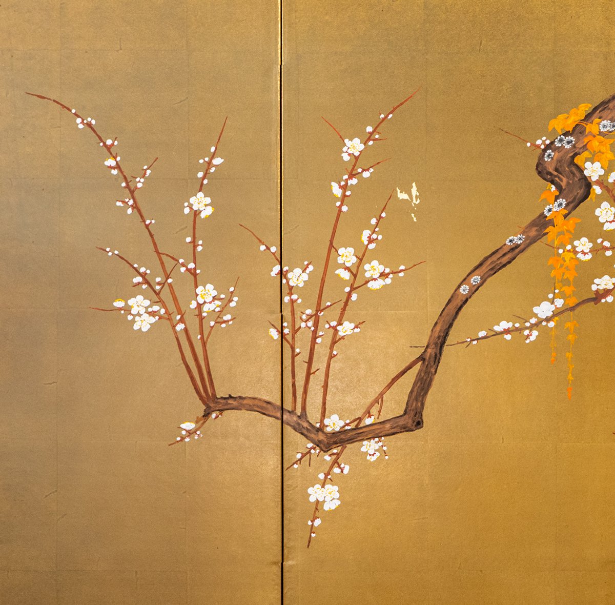 A Four-panel Folding Screen With Pheasant And Cherry Tree-photo-3