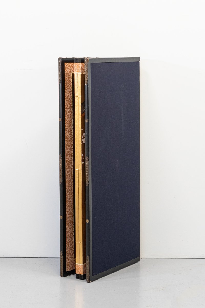 A Four-panel Folding Screen With Pheasant And Cherry Tree-photo-1