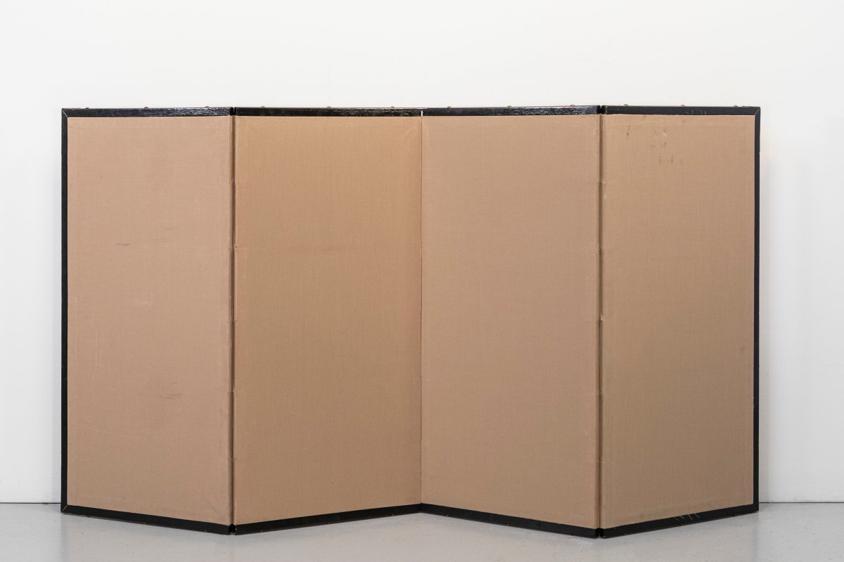 A Four-panel Screen With A Sakura Cherry Blossom Branch-photo-3