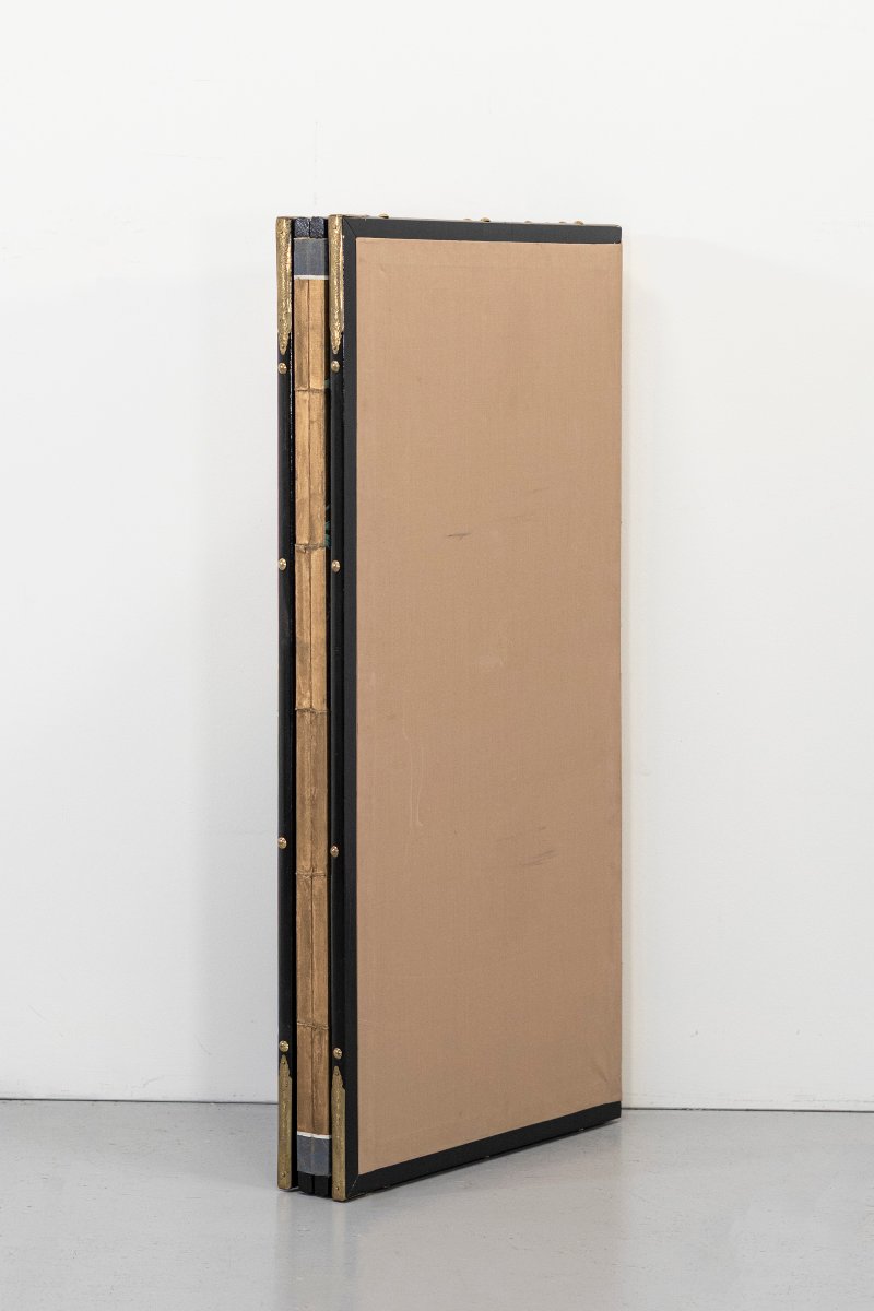 A Four-panel Screen With A Sakura Cherry Blossom Branch-photo-4