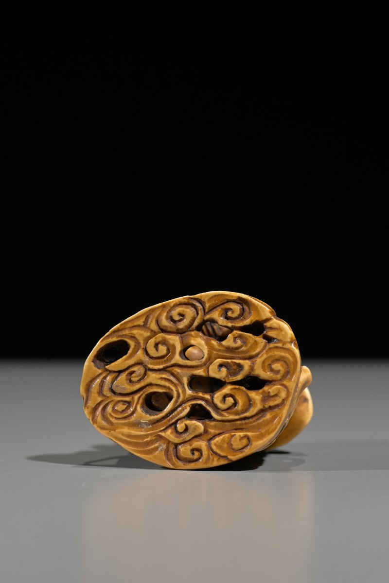 An Ivory Netsuke Depicting Raijin And Fujin-photo-2