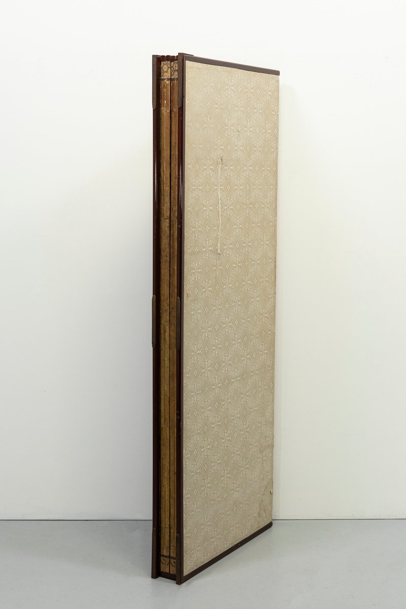 A Six-panel Gold Leaf Screen With Cranes Beneath A Majestic Pine-photo-6