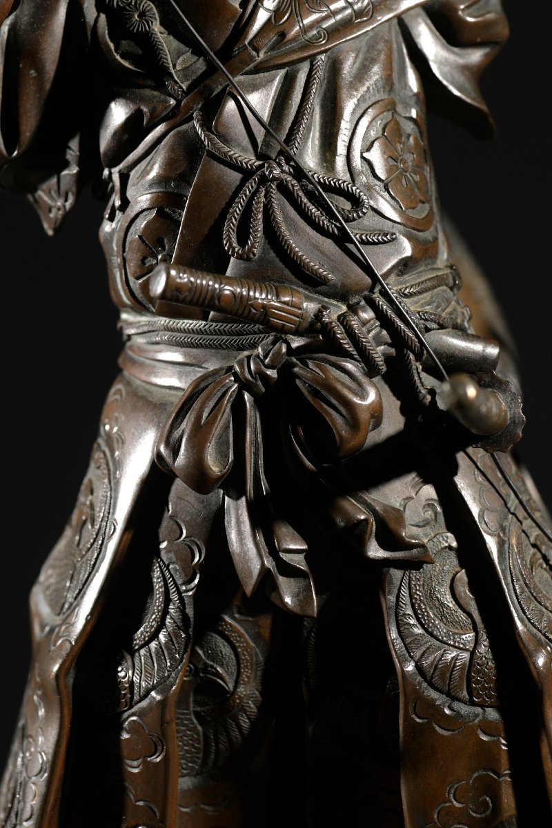 A Bronze Okimono Depicting A Samurai Archer, Signed Yoshimitsu-photo-2