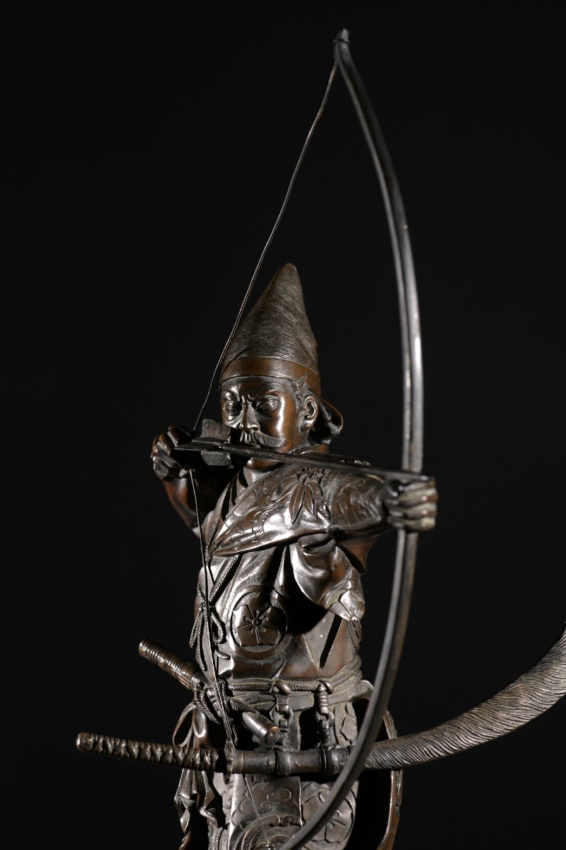 A Bronze Okimono Depicting A Samurai Archer, Signed Yoshimitsu