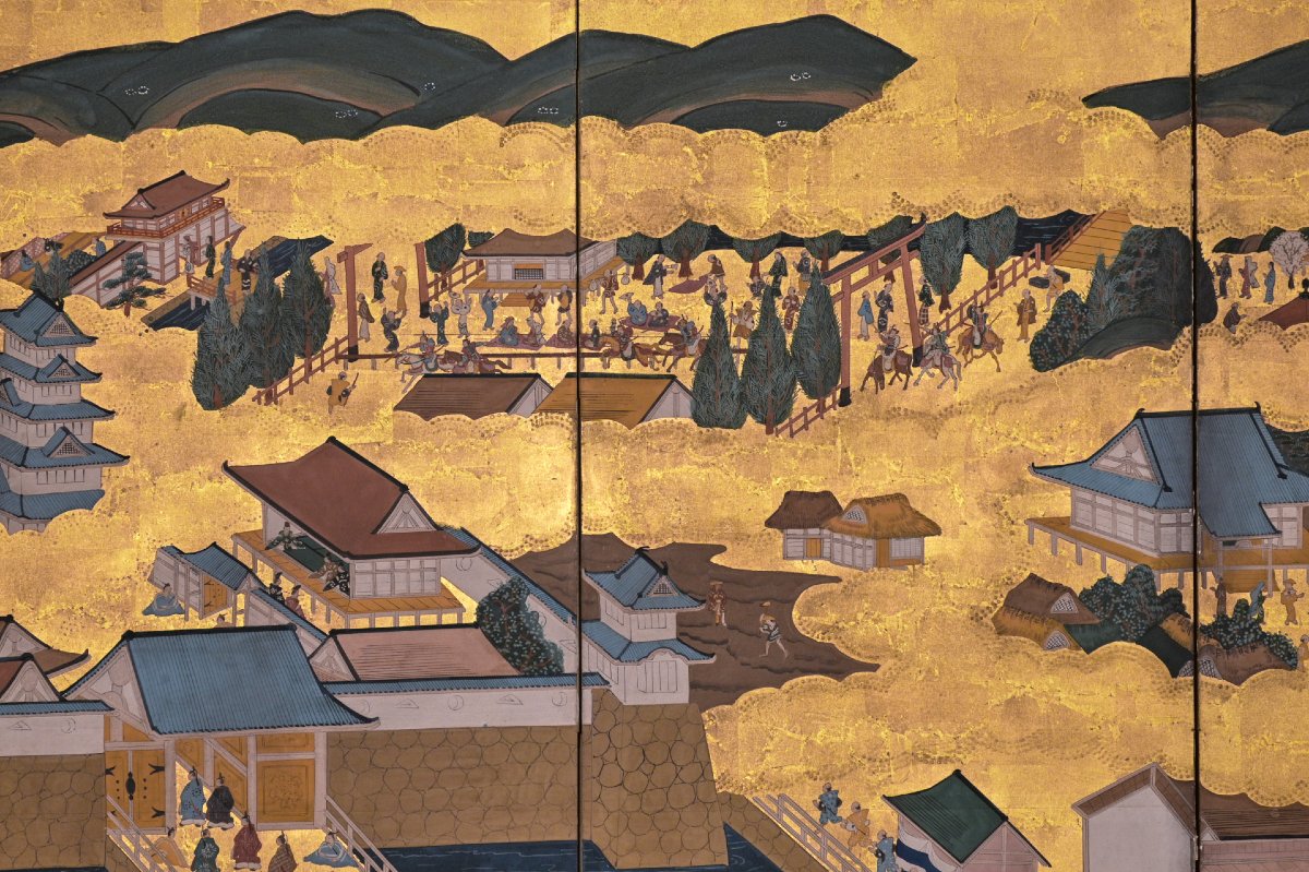A Pair Of Rakuchū Rakugai-zu Folding Screens Depicting Views Of Kyoto-photo-2