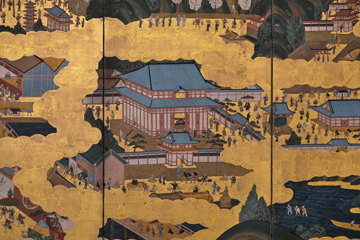 A Pair Of Rakuchū Rakugai-zu Folding Screens Depicting Views Of Kyoto-photo-4