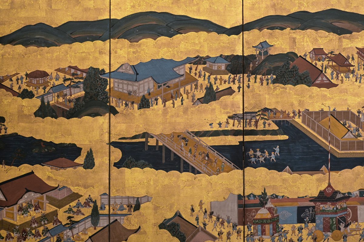 A Pair Of Rakuchū Rakugai-zu Folding Screens Depicting Views Of Kyoto-photo-5