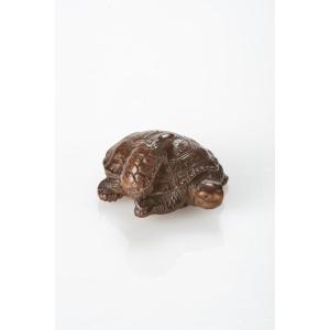 A Japanese Boxwood Netsuke Depicting Two Turtles