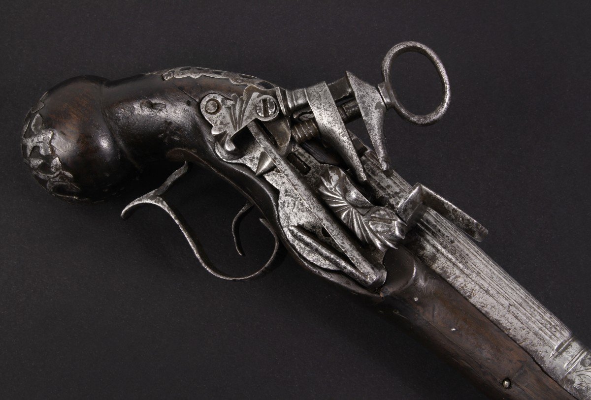 Pistolet Catalan Ripoll à Silex, Vers 1690.-photo-4