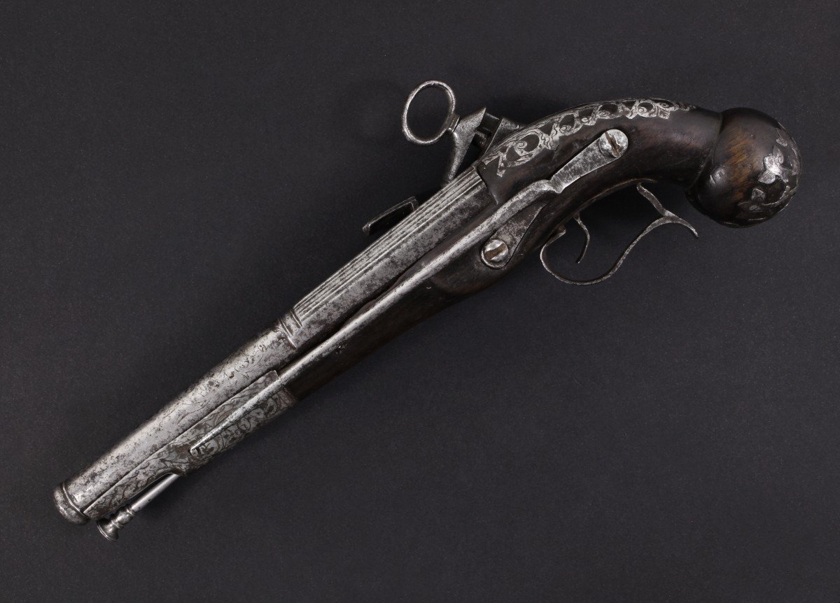 Pistolet Catalan Ripoll à Silex, Vers 1690.-photo-2