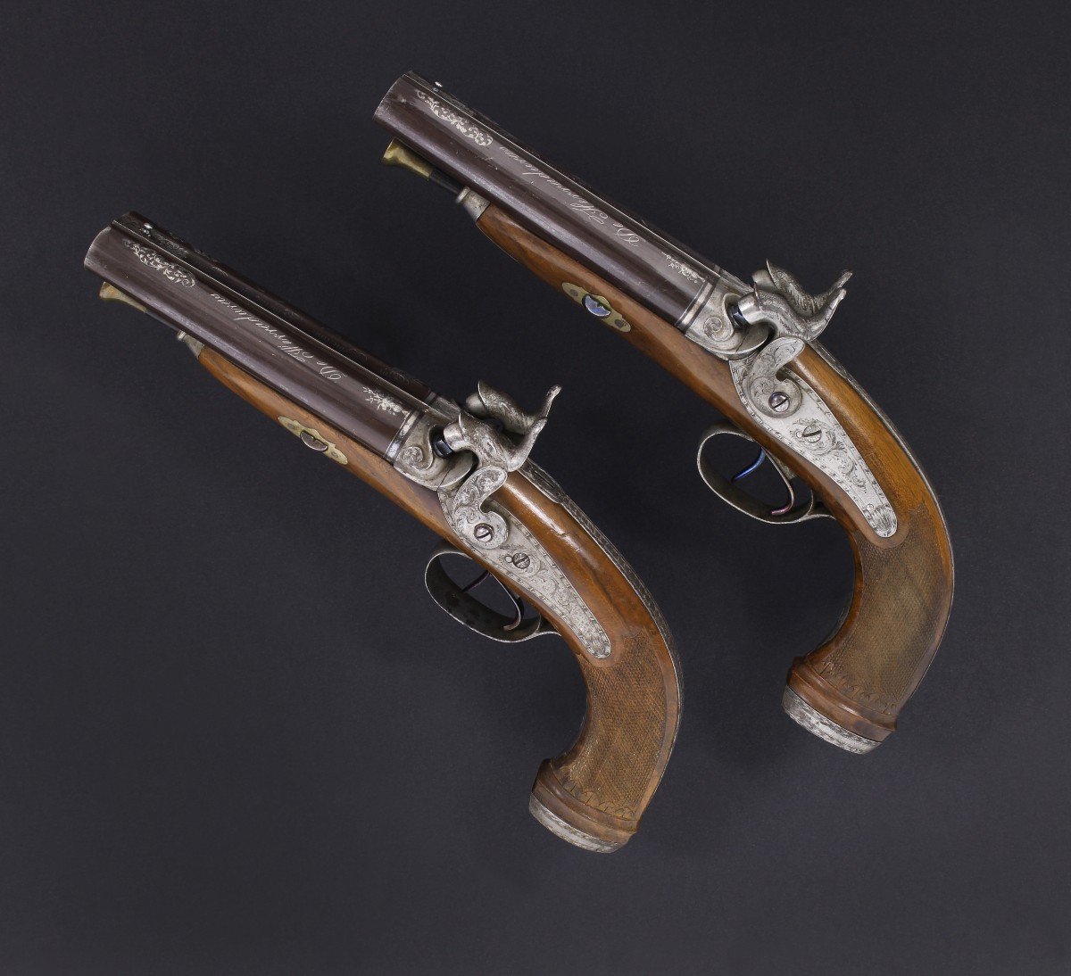 Magnifique Paire De Pistolets De Sebastian Alberdi, Avec Coffret. Espagne, 1849.-photo-3