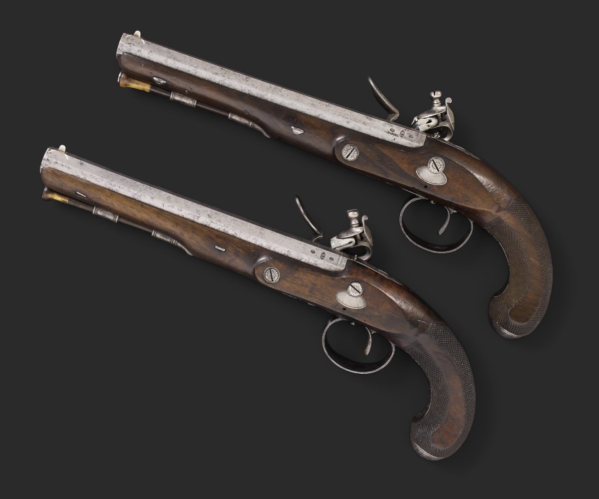 A Cased Pair Of English Flintlock Dueling Pistols, Ketland & Co – London, Circa 1780-1800. -photo-6