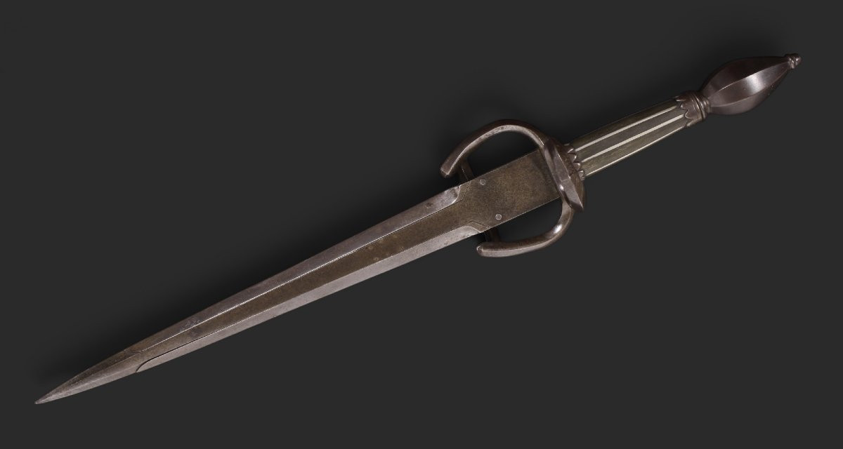 German Trident/expanding Main-gauche Dagger Style Du XVIIe Siècle, XIXe Siècle.-photo-2