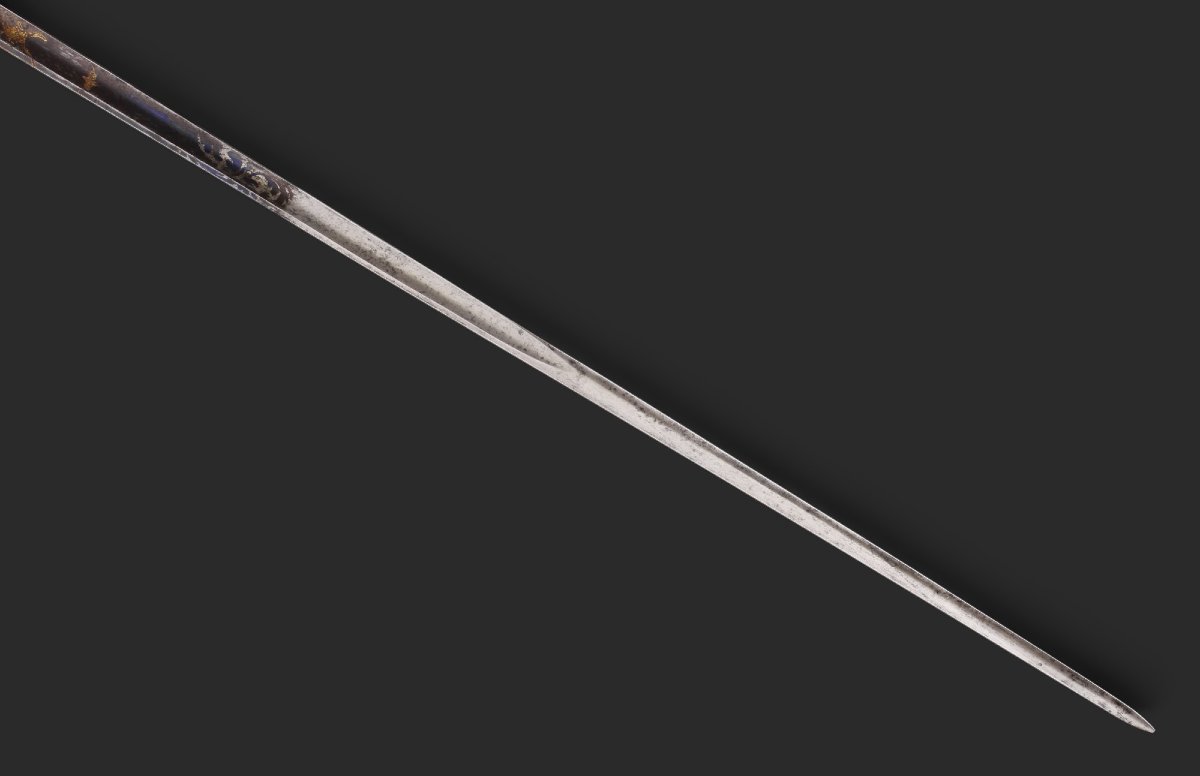 Épée d'officier espagnol pour les Gardes Royaux ou Hallebardiers, en argent.  Vers 1830.-photo-2