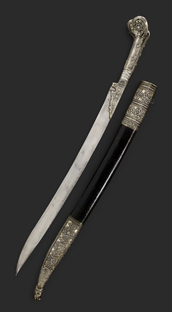 Ottoman Yataghan With Silver Mount, Circa 1800-photo-4