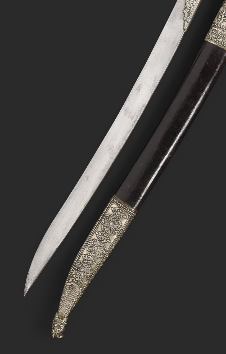 Ottoman Yataghan With Silver Mount, Circa 1800-photo-2