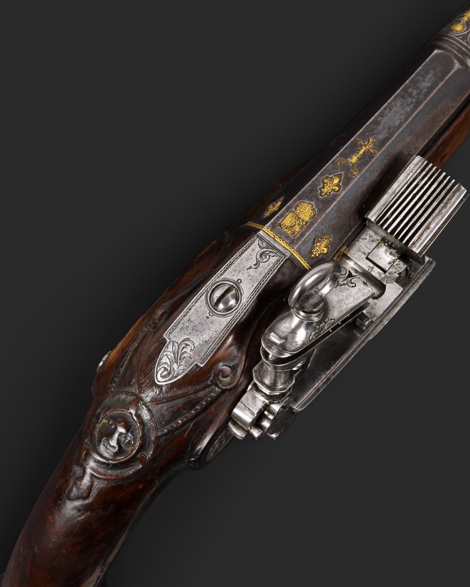 Pistolet espagnol à silex, signé Bustindui - Gabiola (vers 1790-1810).-photo-4