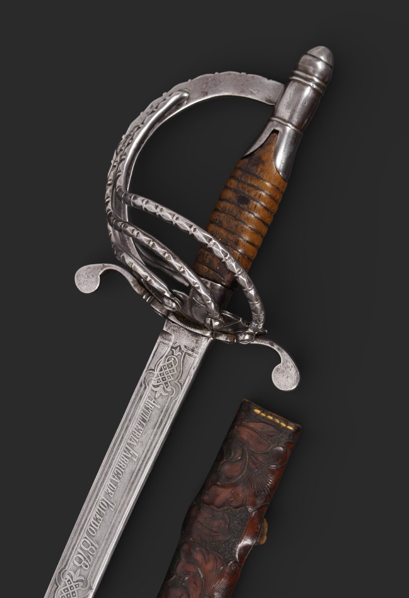 Sabre mexicain à lame de Tolède datée de 1878, monté à caprice.-photo-2