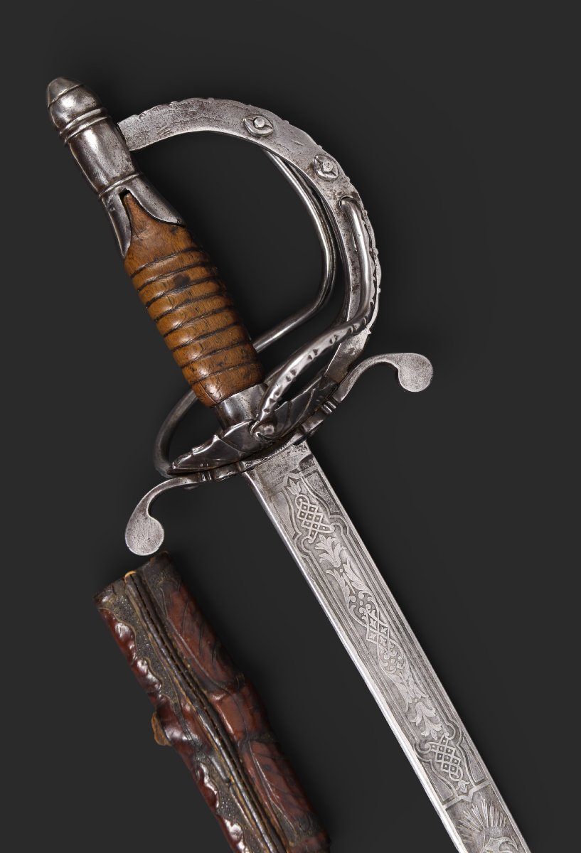 Sabre mexicain à lame de Tolède datée de 1878, monté à caprice.-photo-3