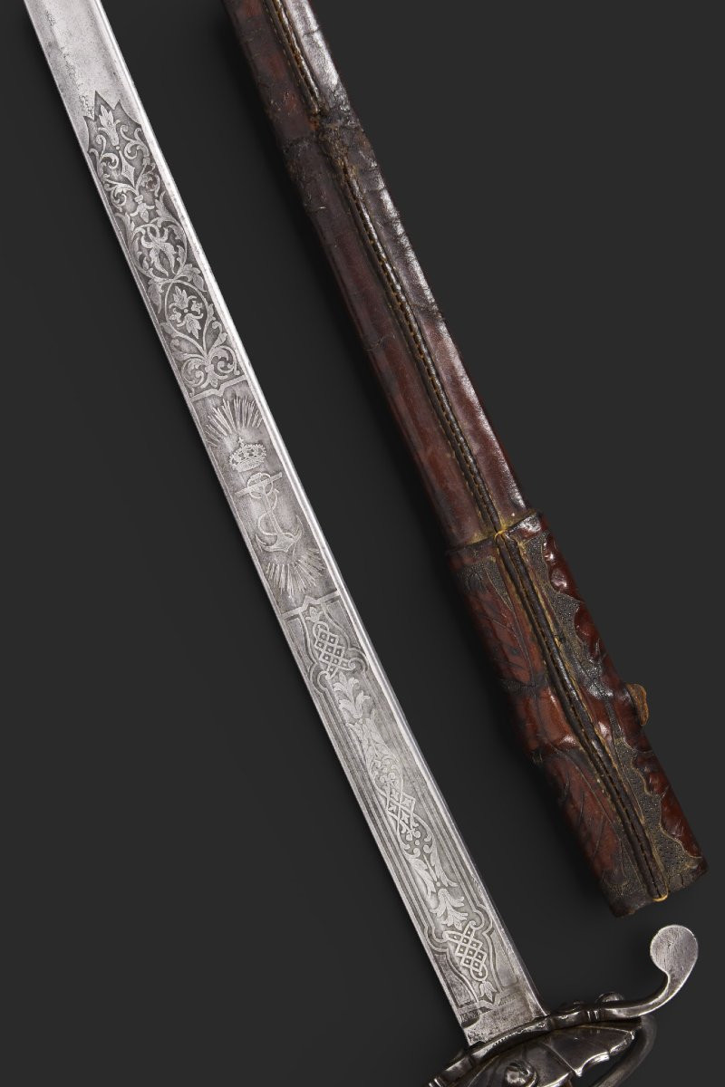 Sabre mexicain à lame de Tolède datée de 1878, monté à caprice.-photo-4