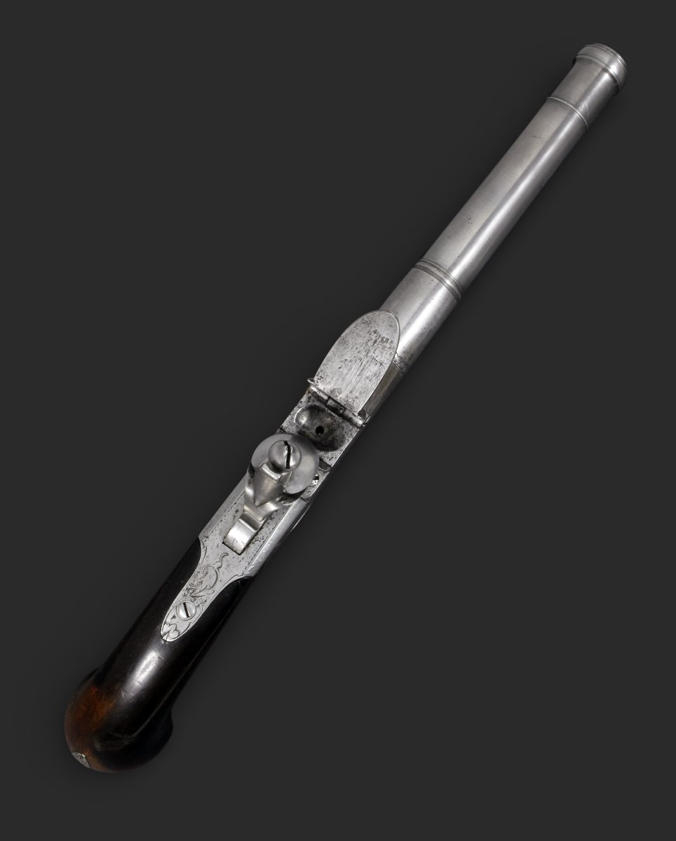Queen Anne Type Flintlock Pistol By Barber-london, Circa 1730-photo-1