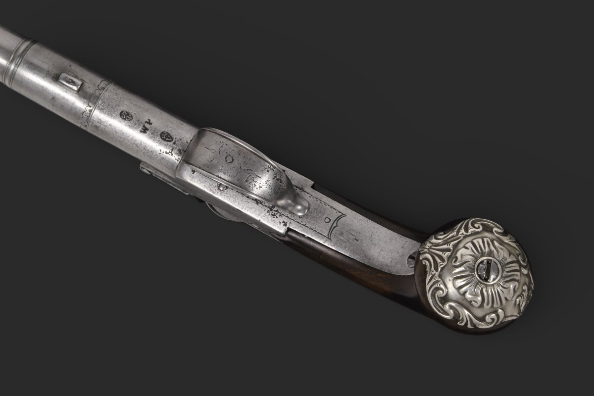 Queen Anne Type Flintlock Pistol By Barber-london, Circa 1730-photo-4