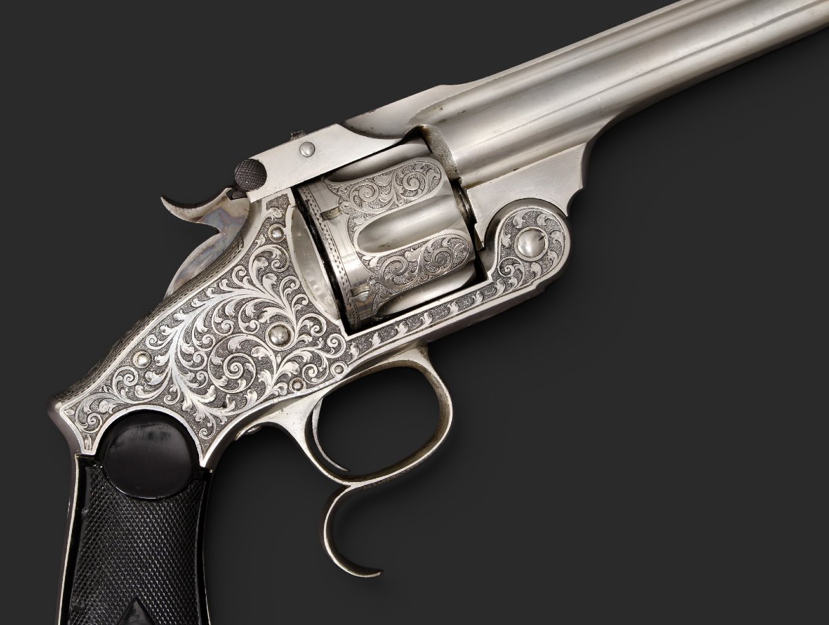 Model 3 Russian Deluxe Revolver, Spanish Version Of The Smith & Wesson, With Detachable Stock.-photo-3