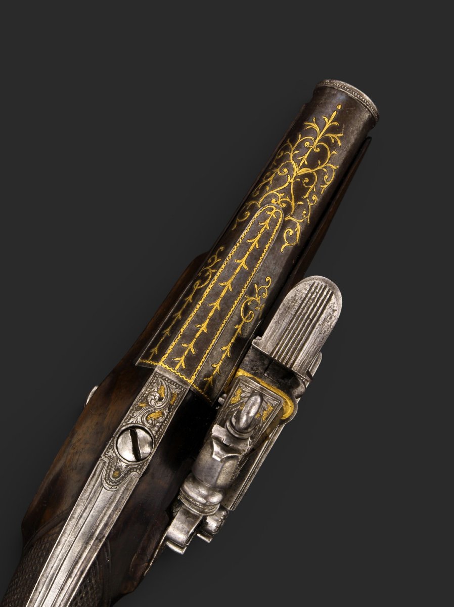Pistolet de voyage espagnol à silex, vers 1800-1820.-photo-3