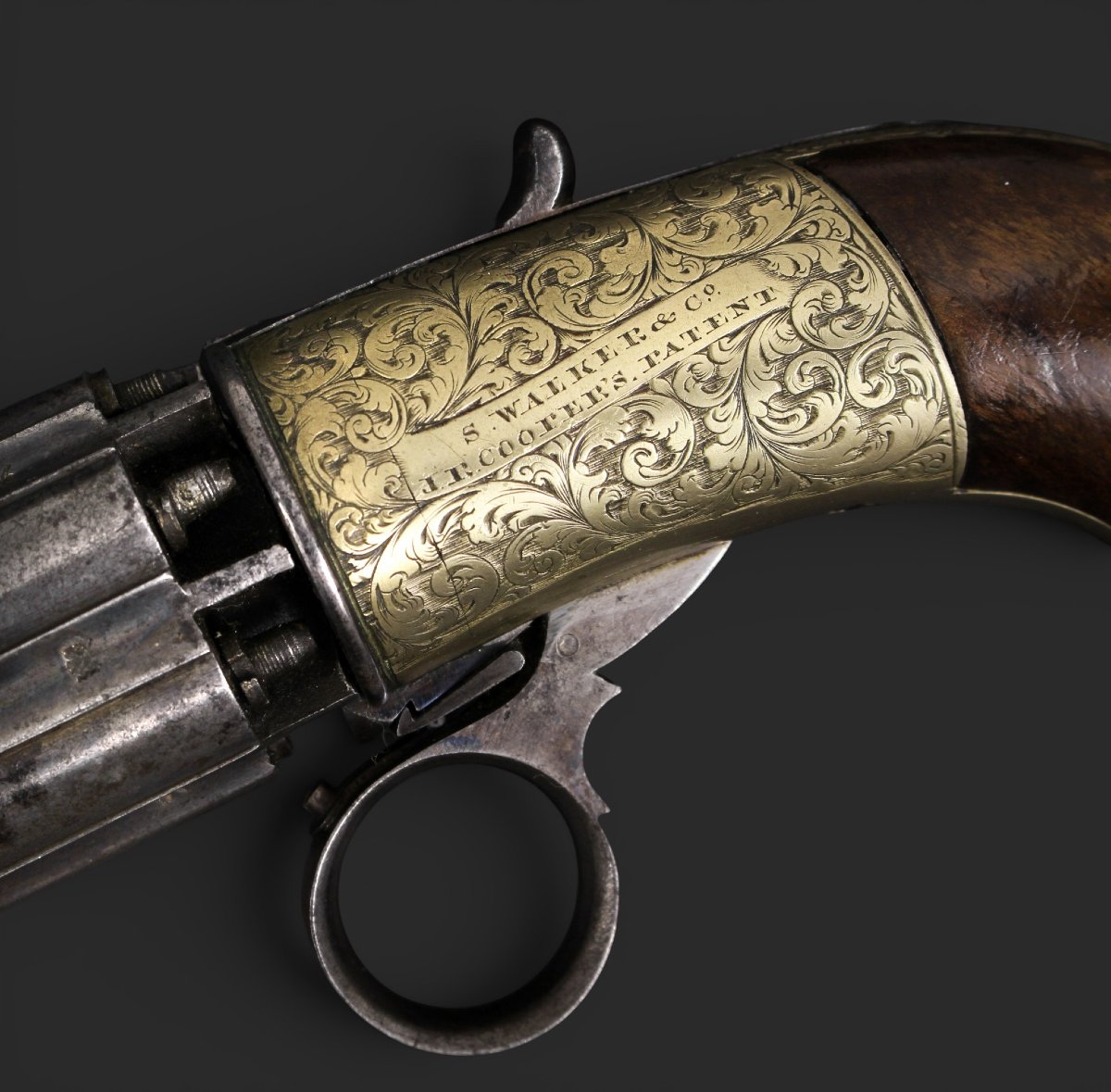 English Percussion Pepperbox, Under-hammer, “s. Walker & Co.—j. R. Cooper’s Patent,” Circa 1850.-photo-2