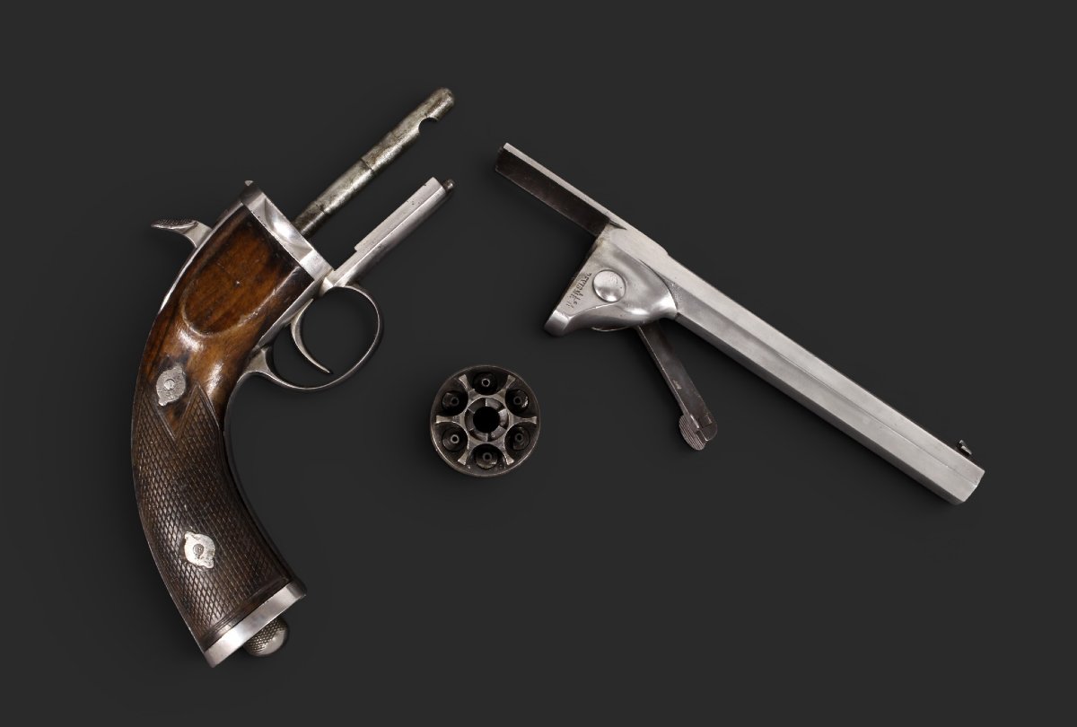 Devisme Percussion Revolver, Paris, Thouvenin System, Circa 1855–1865.-photo-4
