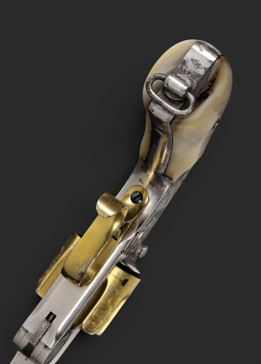 Smith & Wesson No. 3 Russian Revolver, Engraved, Nickel-plated, And Gilded. United States, Circa 1875.-photo-1