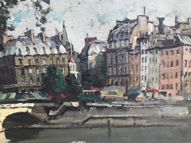 Painting By Constantin Kluge. The Pont Marie In Paris.-photo-4