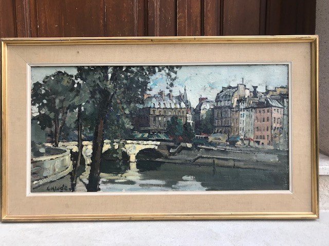 Painting By Constantin Kluge. The Pont Marie In Paris.