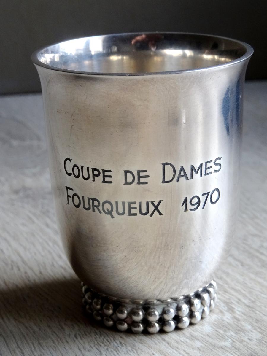 JEAN DESPRES .TIMBALE . COUPE DE GOLF. METAL ARGENTE.